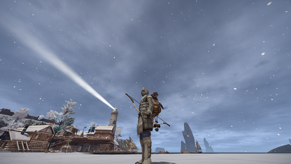 Personaje del videojuego Outward equipado con un arco 